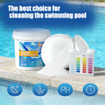 【Pool & Bathroom Cleaning Helper】5.5lbPool Chlorine Powder, Fast-Acting Swimming Pool Shock Treatment & Sanitizer, Keeps Water Crystal Clear – Ideal for Inground & Above Ground Pools