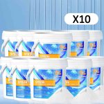 10-Pack 5.5 lb Pool Chlorine Powder-55 LB Total- Fast-Acting Swimming Pool Shock Treatment & Sanitizer, Keeps Water Crystal Clear - Ideal for Inground & Above Ground Pools