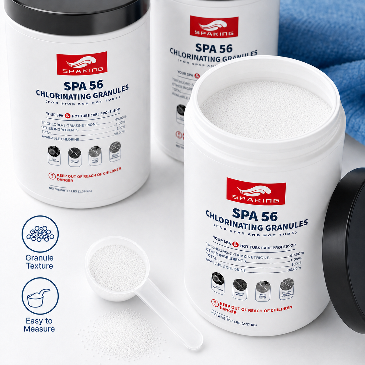 Pool Shock Chlorine Powder Bulk Combo - 1x3LB + 7x5LB (38LB Total) | Fast-Dissolving, Algae Control, Crystal Clear Swimming Pool Water