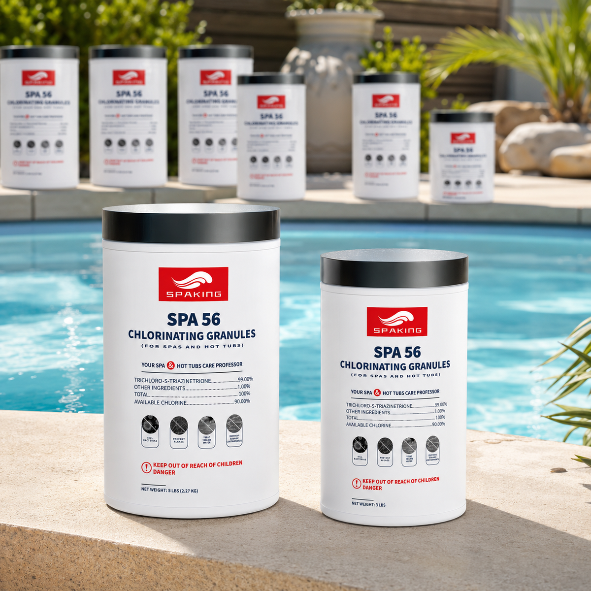 Pool Shock Chlorine Powder Bulk Combo - 1x3LB + 7x5LB (38LB Total) | Fast-Dissolving, Algae Control, Crystal Clear Swimming Pool Water