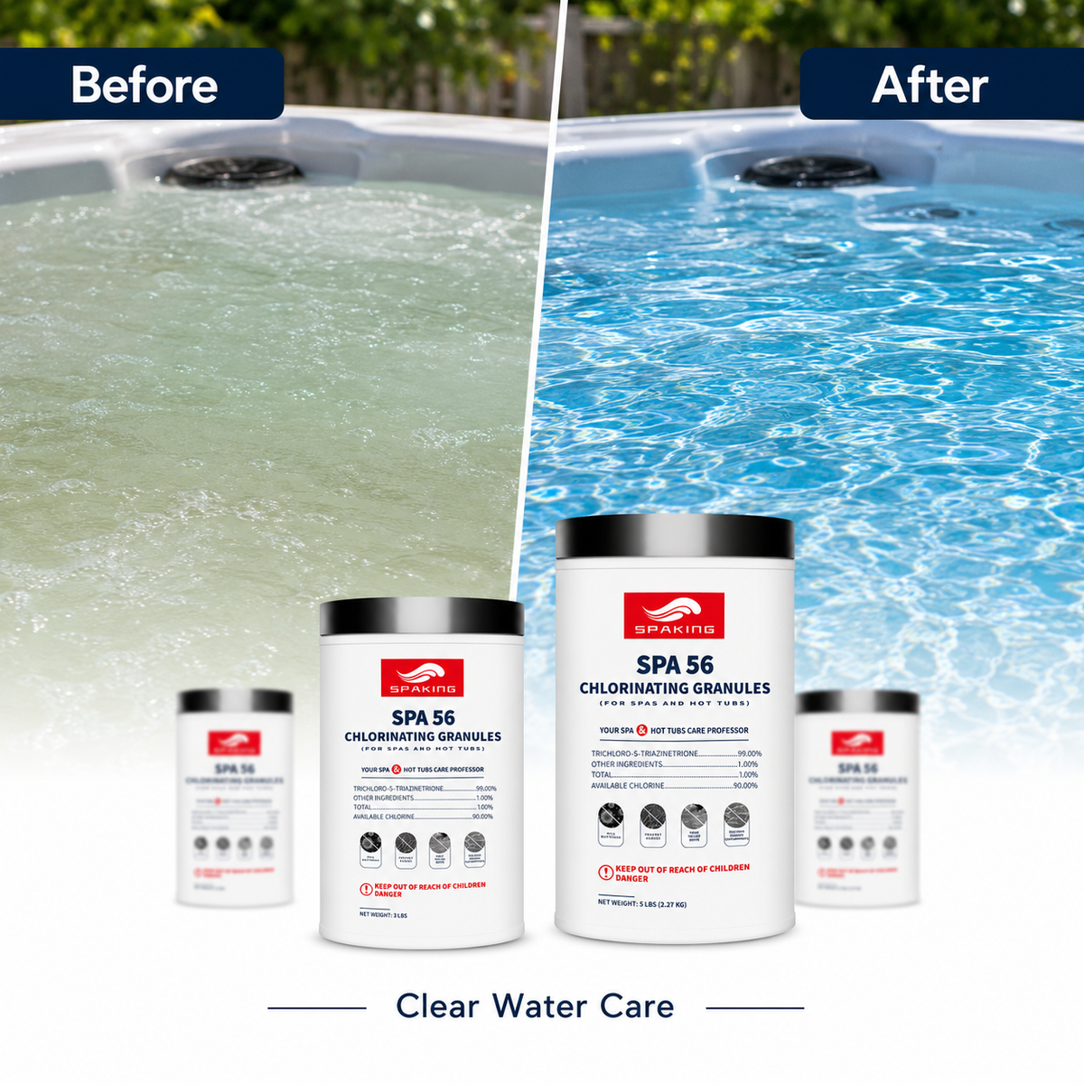 Pool Shock Chlorine Powder Bulk Combo - 1x3LB + 7x5LB (38LB Total) | Fast-Dissolving, Algae Control, Crystal Clear Swimming Pool Water