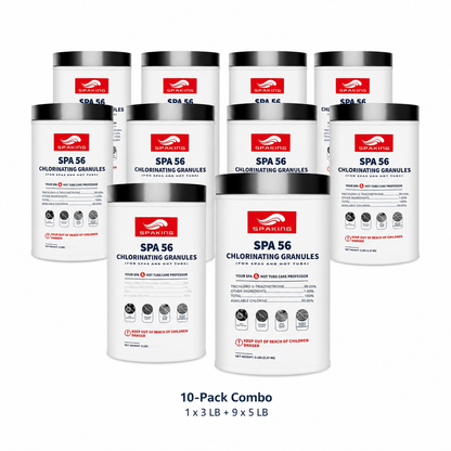 Pool Shock Mega Bundle | 1×3LB + 9×5LB Fast-Dissolving Chlorine Powder | 48LB Total Bulk Supply | Instant Clean & Algae Control | Crystal Clear Pool Water
