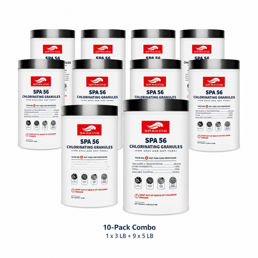 Pool Shock Mega Bundle | 1×3LB + 9×5LB Fast-Dissolving Chlorine Powder | 48LB Total Bulk Supply | Instant Clean & Algae Control | Crystal Clear Pool Water