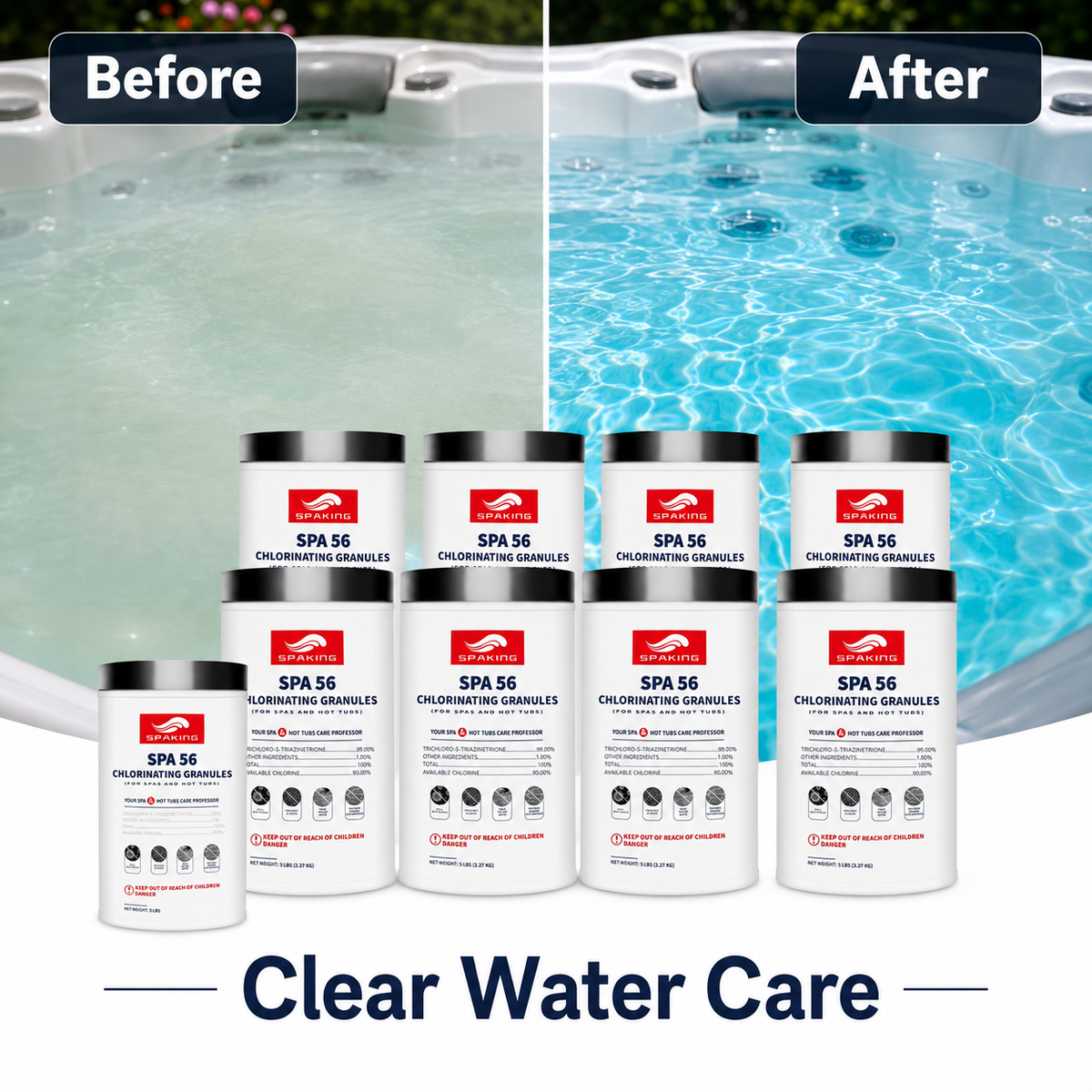 Pool Shock Mega Bundle | 1×3LB + 9×5LB Fast-Dissolving Chlorine Powder | 48LB Total Bulk Supply | Instant Clean & Algae Control | Crystal Clear Pool Water