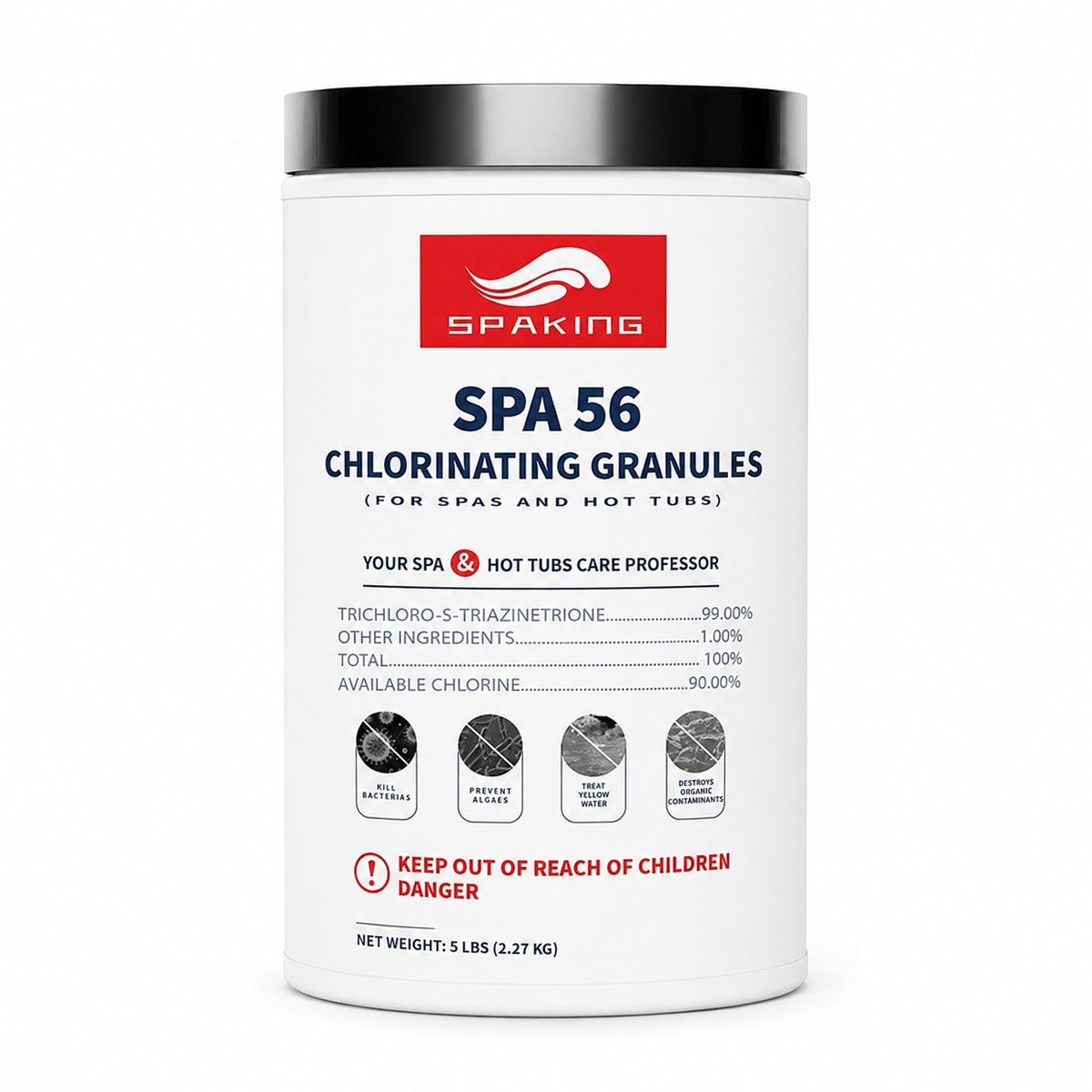 5LB Instant Chlorine Granules - Multi-Purpose Water Sanitizer for Pools, Spas & Fishponds | Fast-Acting, Long-Lasting Disinfectant
