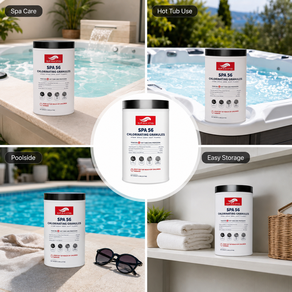 5LB Instant Chlorine Granules - Multi-Purpose Water Sanitizer for Pools, Spas & Fishponds | Fast-Acting, Long-Lasting Disinfectant