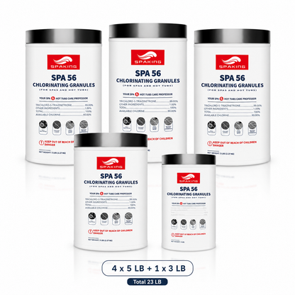 Fast-Dissolving Pool Shock Combo 23LB (1x3LB+4x5LB) | Algae Control & Clear Pool Water
