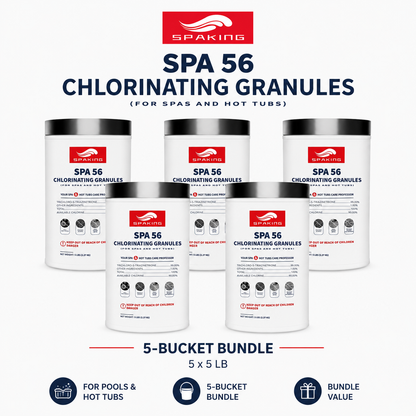 25LB Total Value: 5-Pack (5 lb Bags) of Fast-Acting Pool Chlorine Powder | Powerful Shock & Sanitizer Formula for Sparkling Clear Water in Inground & Above Ground Pools