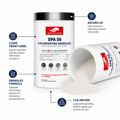 30LB Total Pool Shock Bulk Pack: 6x5lb Fast-Acting Chlorine Granules | Weekly Maintenance for Quick Clean, Algae-Free & Sparkling Clear Pool Water