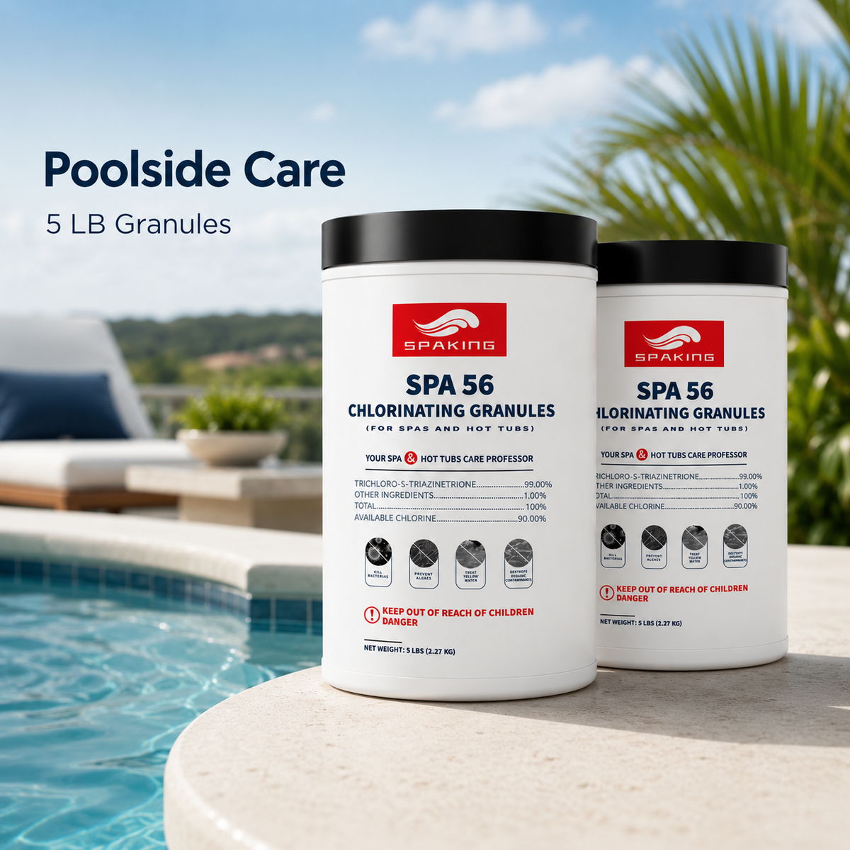 50 LB (10-Pack) Pool Chlorine Shock Powder - Fast-Dissolving, Quick Clean & Algae Removal