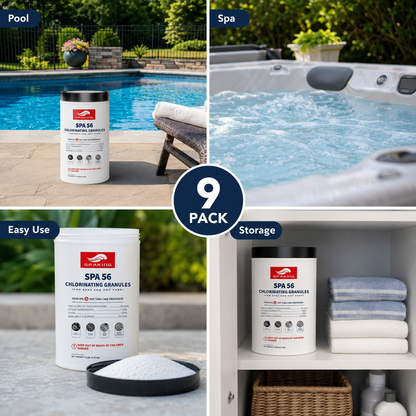 45lbs Total Value: 9-Pack Industry-Strength Chlorine Powder (5lb Bags) | Ultimate Season Supply for Fast-Acting Pool Shock & Crystal Clear Sanitation in Inground/Above Ground Pools