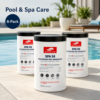 40lbs Total: 8-Pack of 5lb Fast-Acting Chlorine Powder Shock | Ultimate Swimming Pool Sanitizer for Crystal Clear Water – Works in All Inground & Above Ground Pools