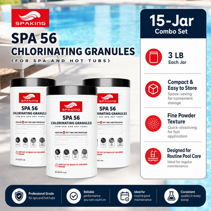 15-Pack Pool Shock (3 lbs Each, 45 lbs Total) | EPA-Registered Fast-Dissolving Chlorine Powder | Algae Control | Fast Clean & Crystal Clear Water | Inground & Above Ground Pools