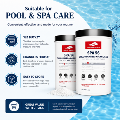 9-Pack Pool Chlorine Powder (3 lbs Per Bucket) | Fast-Acting Pool Shock Sanitizer | Keeps Water Crystal Clear | Summer Essentials & Pool Must-Haves | Inground & Above Ground Pools