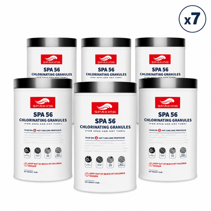 7-Pack 3lb Pool Chlorine Shock Powder | Fast-Acting Sanitizer for Inground & Above Ground Pools | Keep Water Crystal Clear | Summer Pool Essentials