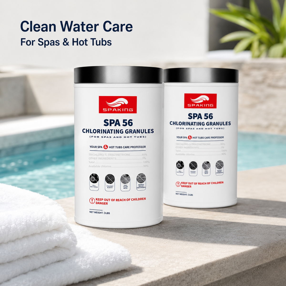 7-Pack 3lb Pool Chlorine Shock Powder | Fast-Acting Sanitizer for Inground & Above Ground Pools | Keep Water Crystal Clear | Summer Pool Essentials