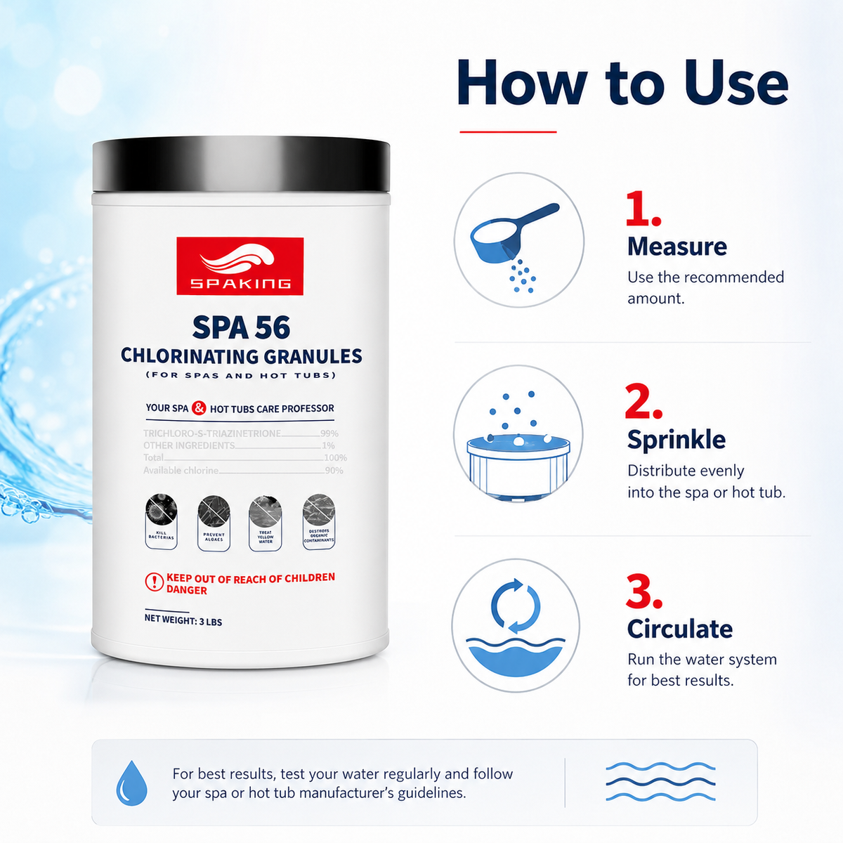6-Pack 3lb Pool Chlorine Shock Powder | Fast-Acting Sanitizer for All Pools | Keep Water Crystal Clear | Summer Pool Must-Haves