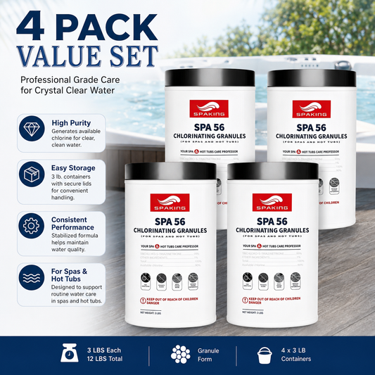 4-Pack 3lb Pool Chlorine Shock Powder | Fast-Acting Sanitizer for All Pools | Keep Water Crystal Clear | Summer Pool Must-Haves