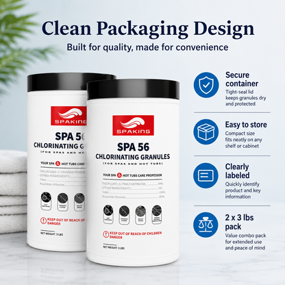 2-Pack 3LB Pool Shock Chlorine Powder (6LB Total Bulk) | Fast-Dissolving | Algae Control & Crystal Clear Pool Water