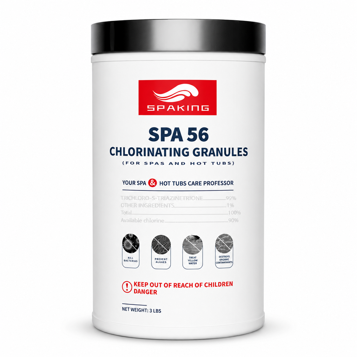 3LB Instant Chlorine Granules | Multi-Purpose Water Sanitizer for Pools, Spas & Fish Ponds | Fast-Acting & Long-Lasting Disinfectant