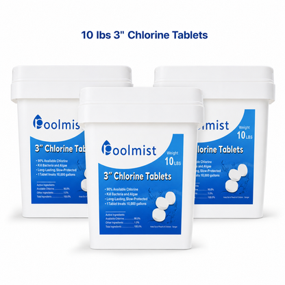 30LB Bulk Bundle: 3-Pack of 3-Inch Stabilized Chlorine Tablets (10LB Each) | For Continuous Pool Sanitation, Algae Control & Crystal Clear Water