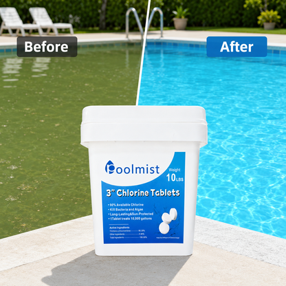 10 LB Economy Chlorine Tablets - Easy Weekly Care, Crystal Clear Water, Algae Free