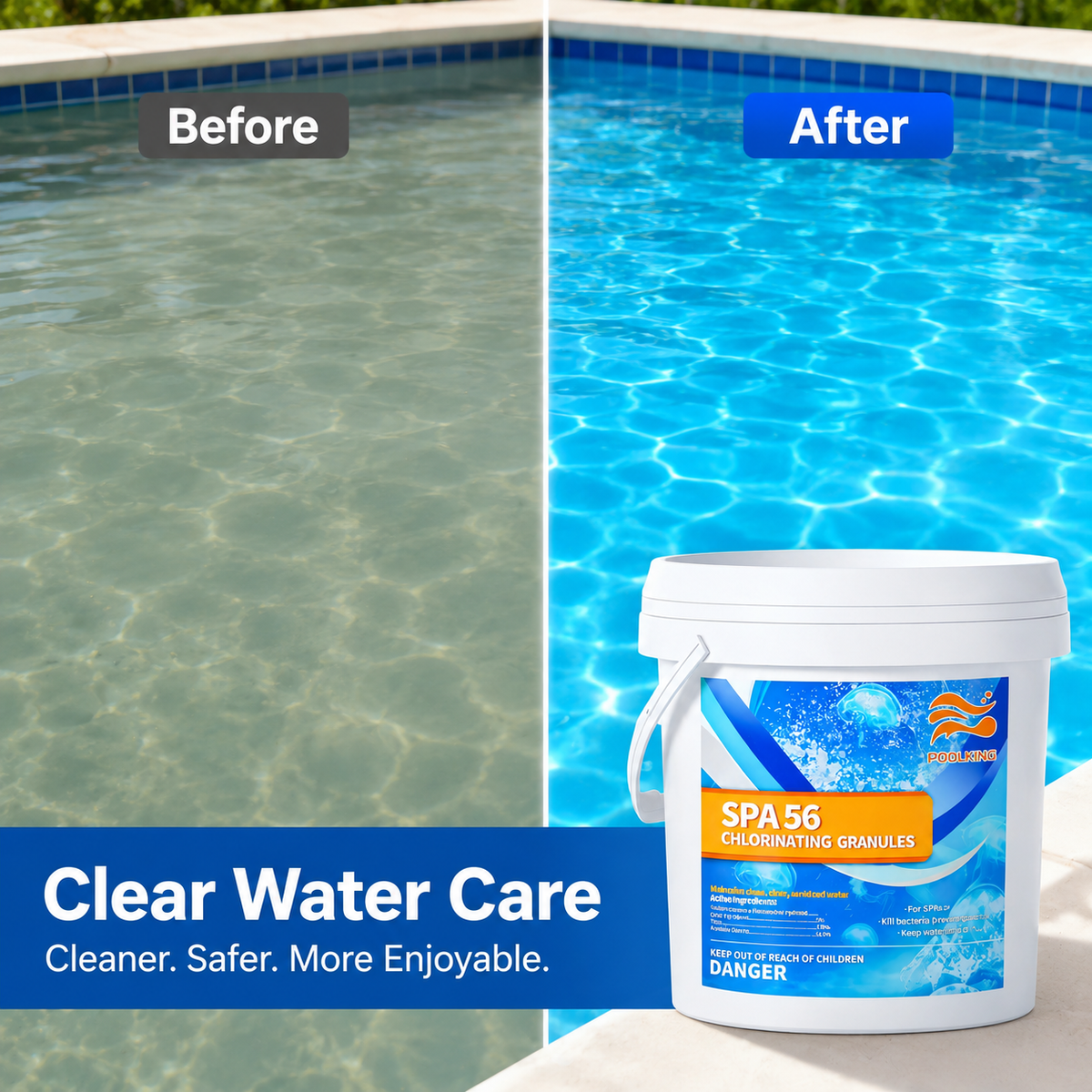 14-Pack Pool Chlorine Powder (3.5 lbs Per Bag) | Fast-Acting Shock Treatment & Sanitizer | Crystal Clear Water | Ideal for Inground & Above Ground Pools