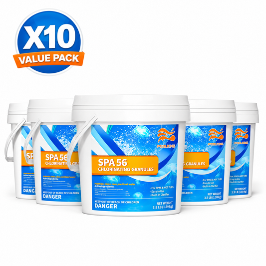 Bulk Pool Shock Chlorine Powder – 10 Pack x 3.5LB (35LB Total), Fast-Dissolving Sanitizer & Water Clarifier for Quick Clean, Algae Control in Pools & Spas
