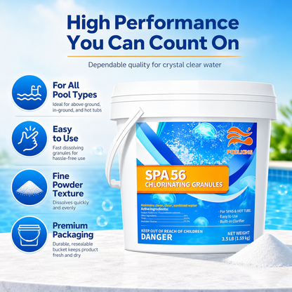 Bulk Pool Shock Chlorine Powder – 10 Pack x 3.5LB (35LB Total), Fast-Dissolving Sanitizer & Water Clarifier for Quick Clean, Algae Control in Pools & Spas