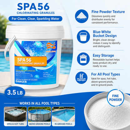 12-Pack Pool Chlorine Powder (3.5 lbs Per Bag) | Fast-Acting Shock Sanitizer | Clears Cloudy Water Fast | EPA-Registered | Inground & Above Ground Pools