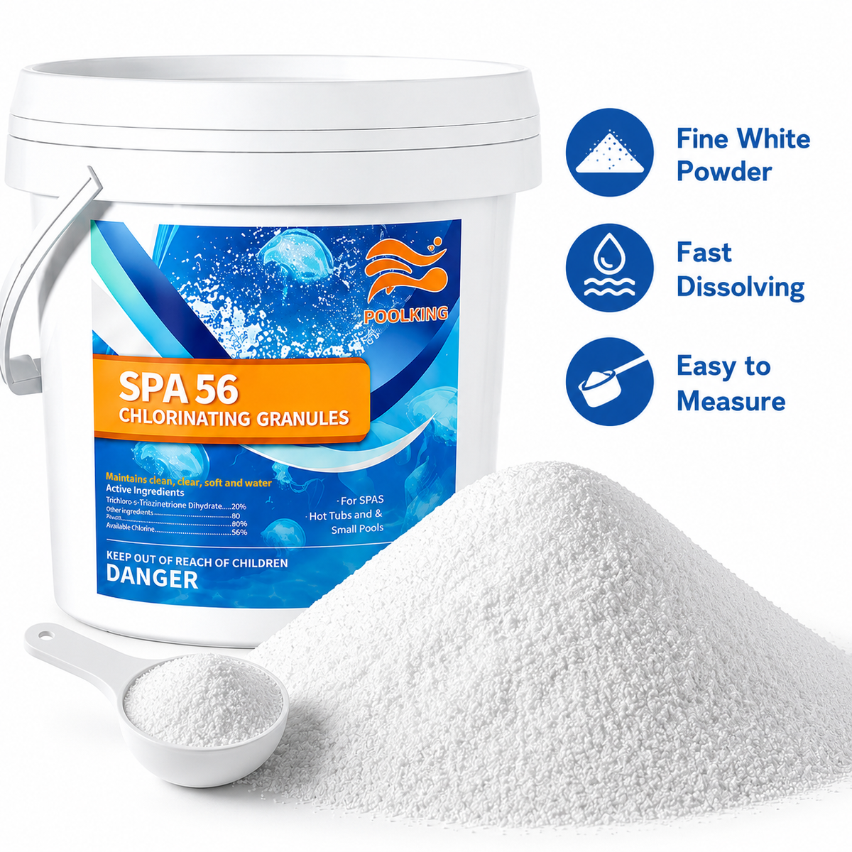 9-Pack Pool Chlorine Powder (3.5 lbs Per Bag) | Fast-Acting Shock Sanitizer | Keep Pool Water Crystal Clear | Inground & Above Ground Pools