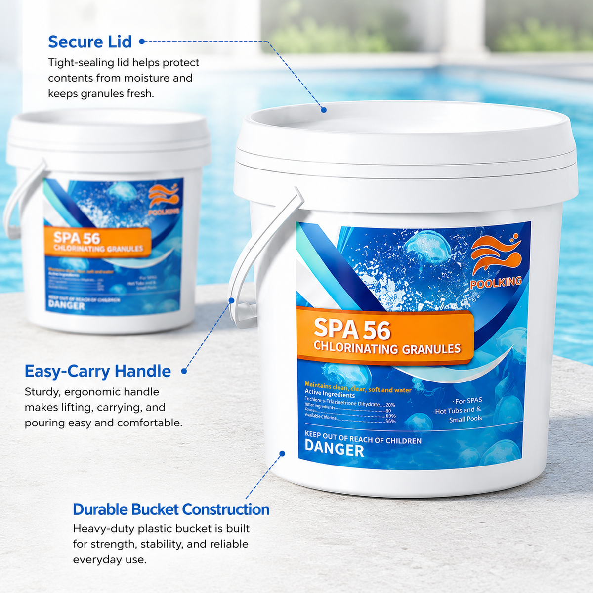 9-Pack Pool Chlorine Powder (3.5 lbs Per Bag) | Fast-Acting Shock Sanitizer | Keep Pool Water Crystal Clear | Inground & Above Ground Pools