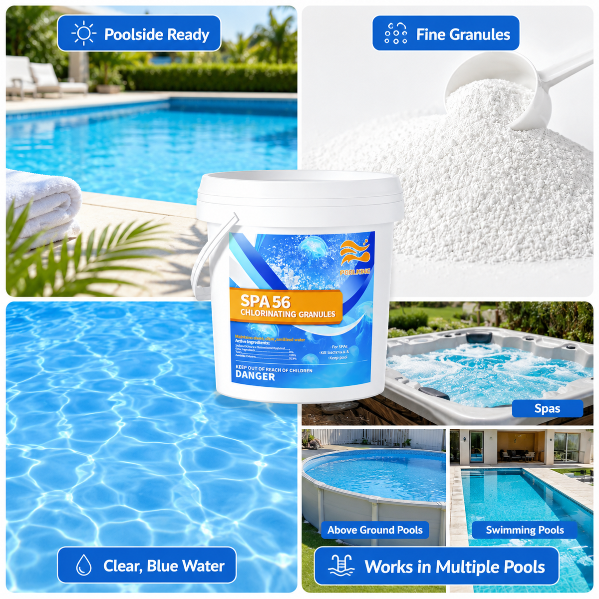 13-Pack Pool Chlorine Powder (3.5 lbs Per Bag) | Fast-Acting Shock Treatment & Sanitizer | Crystal Clear Pool Water | For Inground & Above Ground Pools