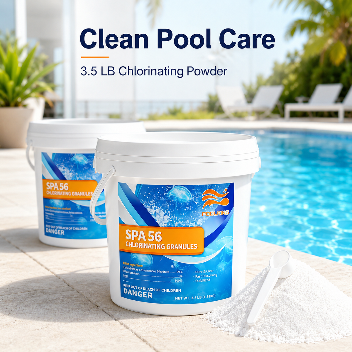 11-Pack Pool Chlorine Powder (3.5 lbs Per Bag) | Fast-Acting Shock Treatment & Sanitizer | Crystal Clear Pool Water | Inground & Above Ground Pools
