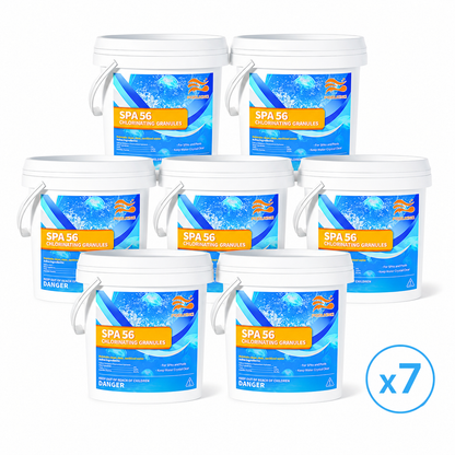 7-Pack Pool Chlorine Powder (3.5 lbs Per Bag) | Fast-Acting Pool Shock Sanitizer | Clears Cloudy Water & Controls Algae | For Inground & Above Ground Pools