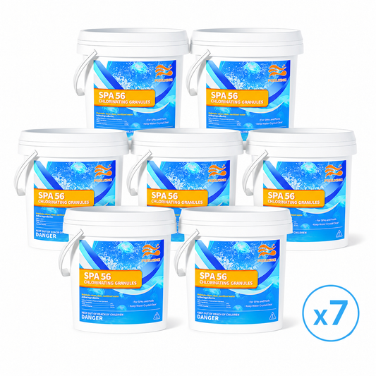 7-Pack Pool Chlorine Powder (3.5 lbs Per Bag) | Fast-Acting Pool Shock Sanitizer | Clears Cloudy Water & Controls Algae | For Inground & Above Ground Pools