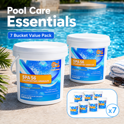 7-Pack Pool Chlorine Powder (3.5 lbs Per Bag) | Fast-Acting Pool Shock Sanitizer | Clears Cloudy Water & Controls Algae | For Inground & Above Ground Pools