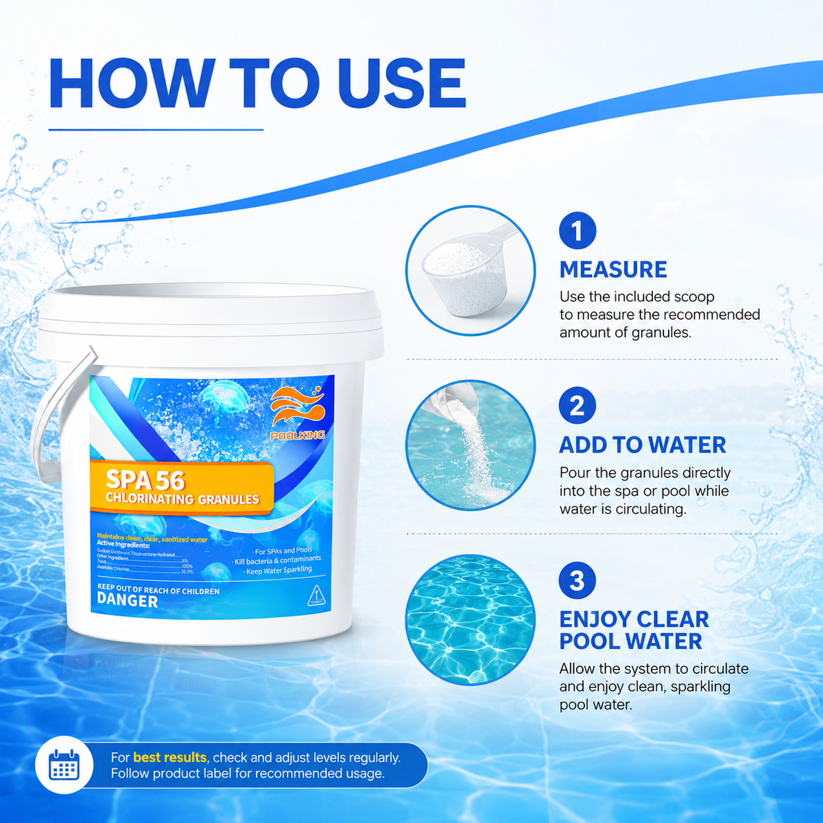 7-Pack Pool Chlorine Powder (3.5 lbs Per Bag) | Fast-Acting Pool Shock Sanitizer | Clears Cloudy Water & Controls Algae | For Inground & Above Ground Pools