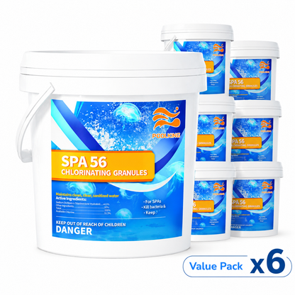 6-Pack Pool Chlorine Powder (3.5 lbs Per Bag) | Fast-Acting Pool Shock Sanitizer | Keeps Pool Water Crystal Clear | Inground & Above Ground Pools