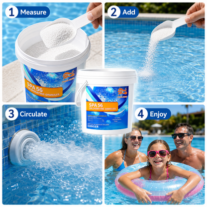 6-Pack Pool Chlorine Powder (3.5 lbs Per Bag) | Fast-Acting Pool Shock Sanitizer | Keeps Pool Water Crystal Clear | Inground & Above Ground Pools