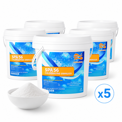 5-Pack Pool Chlorine Powder (3.5 lbs Per Bucket) | Fast-Acting Pool Shock Sanitizer | Keeps Pool Water Crystal Clear | Inground & Above Ground Pools