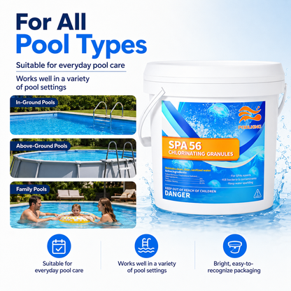 5-Pack Pool Chlorine Powder (3.5 lbs Per Bucket) | Fast-Acting Pool Shock Sanitizer | Keeps Pool Water Crystal Clear | Inground & Above Ground Pools