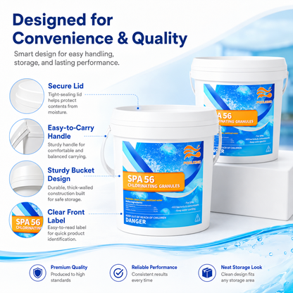 5-Pack Pool Chlorine Powder (3.5 lbs Per Bucket) | Fast-Acting Pool Shock Sanitizer | Keeps Pool Water Crystal Clear | Inground & Above Ground Pools