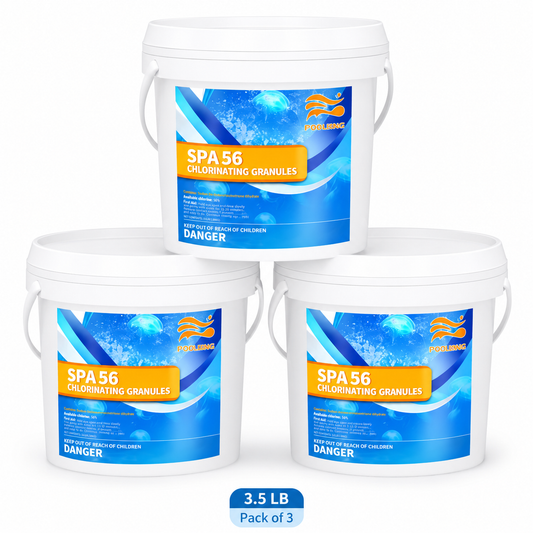 3-Pack Pool Chlorine Powder (3.5 lbs Per Bucket) | Fast-Acting Pool Shock Sanitizer | Keeps Pool Water Crystal Clear | Inground & Above Ground Pools
