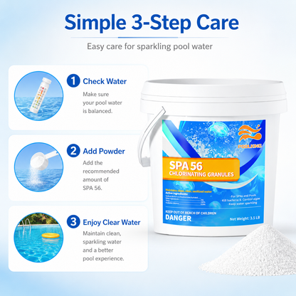 Quick Water Rescue: 3.5 LB Instant Chlorine Powder | Rapid Sanitizer for Emergency Disinfection of Pools, Spas, and Ornamental Ponds