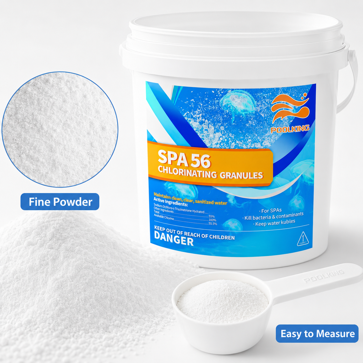 8-Pack Pool Chlorine Powder (3.5 lbs Per Bag) | Fast-Acting Shock Sanitizer | Keeps Pool Water Crystal Clear | Inground & Above Ground Pools