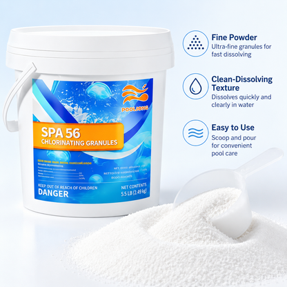 Bulk Pool Chlorine Powder 55 LB - 10 Pack of 5.5 lb Fast-Dissolving Shock, Sanitizer & Water Clarifier for Large Inground/Above Ground Pools & Spas