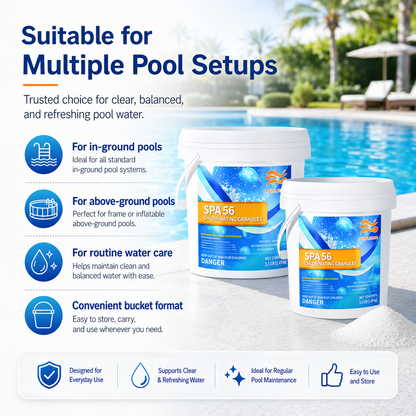Bulk Pool Chlorine Powder 55 LB - 10 Pack of 5.5 lb Fast-Dissolving Shock, Sanitizer & Water Clarifier for Large Inground/Above Ground Pools & Spas