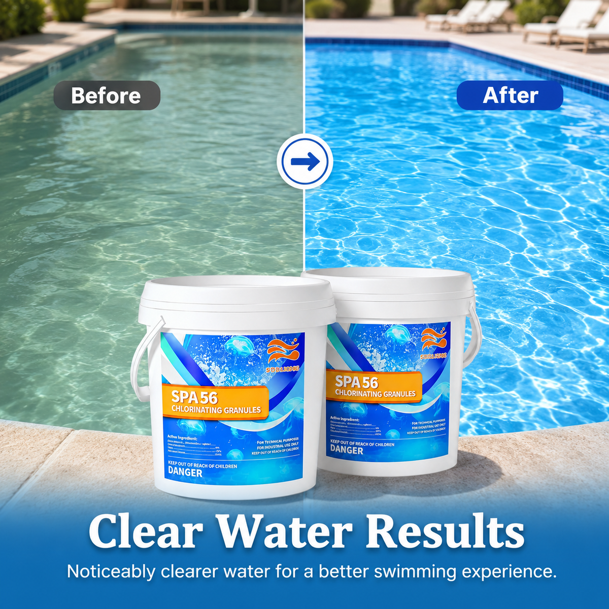 11LB Total Quick-Clean Bundle: 2-Pack Fast-Acting Chlorine Powder (5.5 lb) | Shock, Sanitize & Clarify for Sparkling Water in Inground & Above Ground Pools