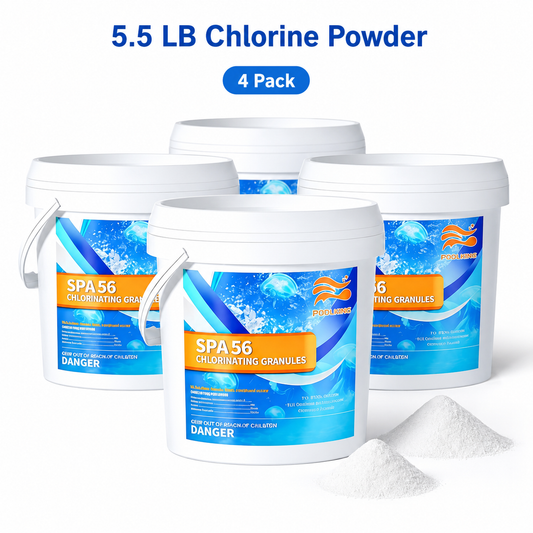 Quick Water Rescue: 4-Pack Fast-Acting Chlorine Powder (5.5 lb Bags) | Shock Treatment to Rapidly Clear Cloudy Water & Restore Sanitation in Any Pool